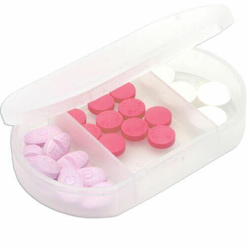 Kit 10x Porta Comprimidos com 3 Divisórias TopGet Branco