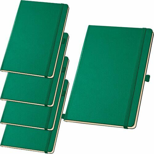 Kit 5x Caderneta de Anotações 13,7x21cm 80 Fls Sem Pauta Verde