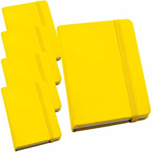 Kit 5x Caderneta de Anotações 9x14cm 80 Fls Sem Pauta Amarelo