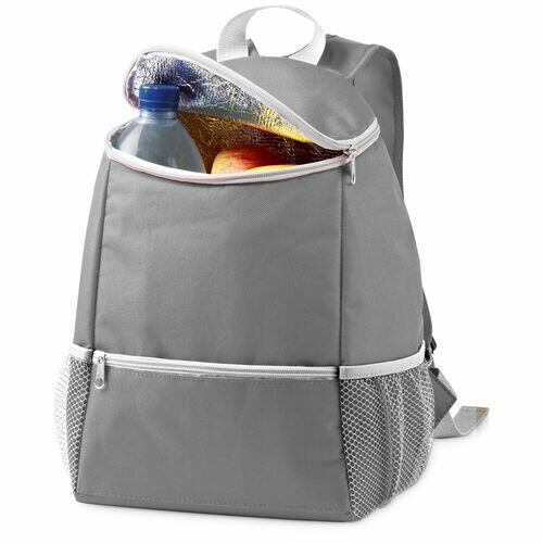 Kit Mochila Térmica Lunch e Marmita TopGet Cinza e Preto