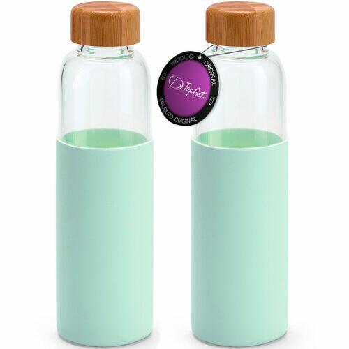 Kit 2x Garrafa Squeeze de Vidro 600 ml Urban TopGet Verde Claro