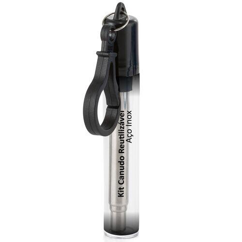 Kit Canudo em Inox e Escova de Limpeza TopGet