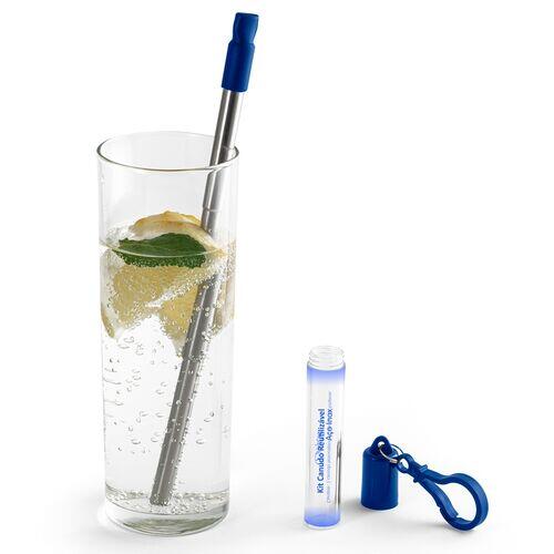 Kit Canudo em Inox e Escova de Limpeza TopGet