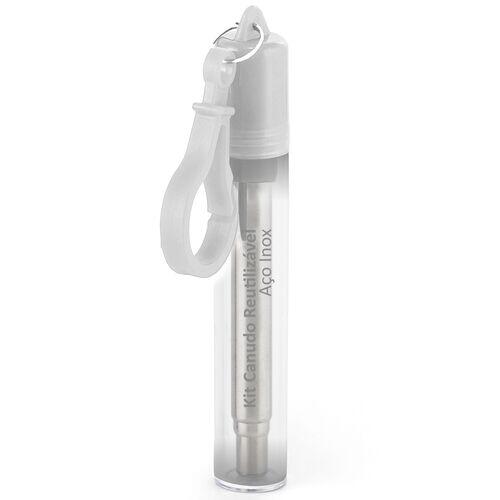 Kit Canudo em Inox e Escova de Limpeza TopGet