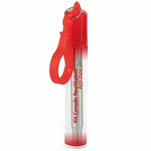 Kit Canudo em Inox e Escova de Limpeza TopGet