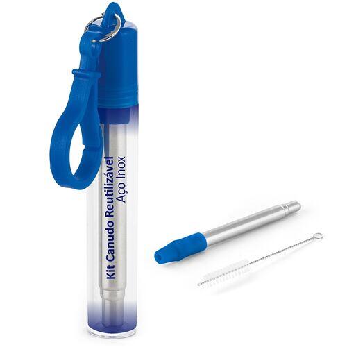 Kit Canudo em Inox e Escova de Limpeza TopGet