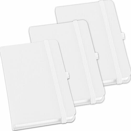 Kit 3x Caderneta de Anotações 14x21cm 80 Fls Sem Pauta Branco
