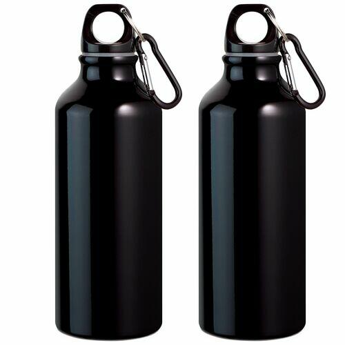 kit 2x Garrafa Squeeze Sport 500 ml TopGet Preto