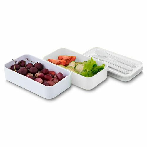 Kit Mochila com Bolso Térmico e Marmita Healthy TopGet Branco