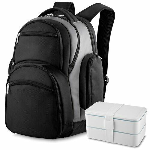 Kit Mochila com Bolso Térmico e Marmita Healthy TopGet Branco