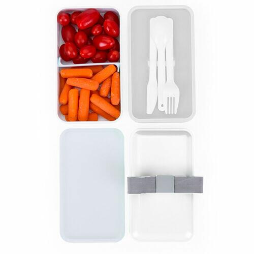 Kit Mochila com Bolso Térmico e Marmita Healthy TopGet Branco