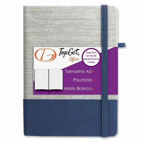 Kit 3x Caderneta Elegance 14x21cm 96 Fls Pautadas Azul