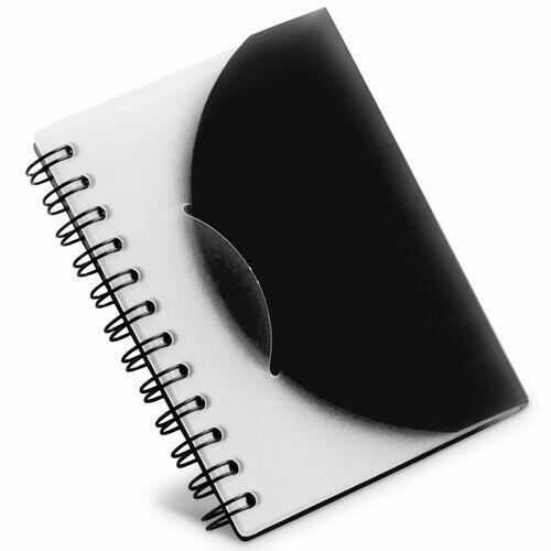 Kit 5x Mini Caderneta Capa Plástica 8x11cm 80 Folhas Sem Pauta Preto