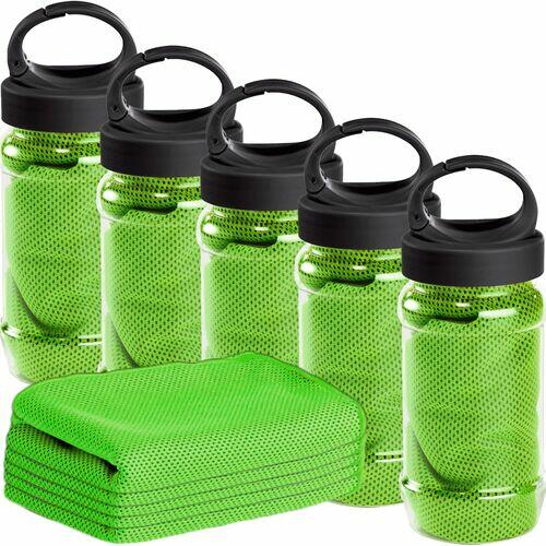 Kit 5x Toalha Esportiva Gelada Refrescante TopGet Verde