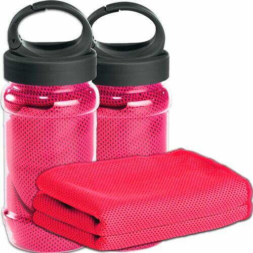 Kit 2x Toalha Esportiva Gelada Refrescante TopGet Rosa