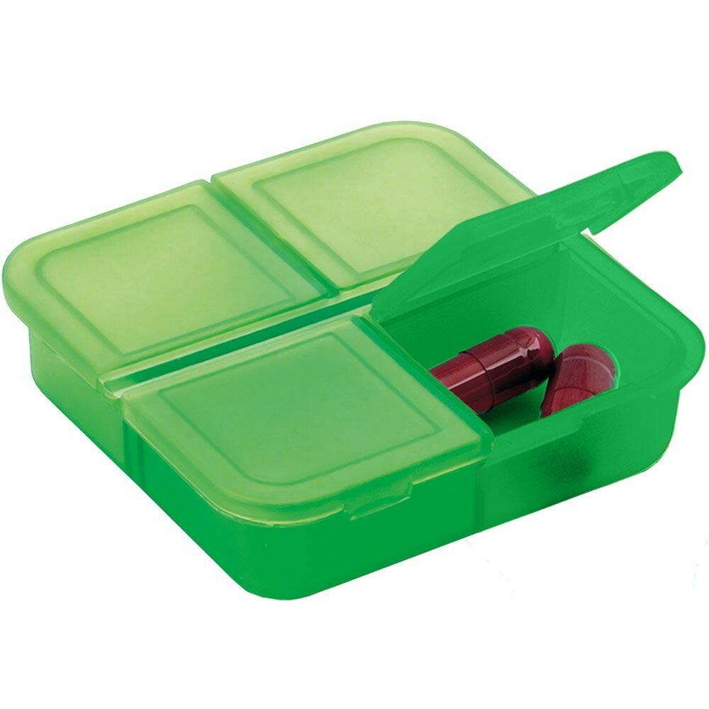 Kit 5x Porta Comprimidos com 4 Divisórias TopGet Verde