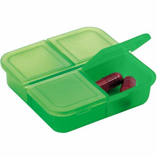 Kit 5x Porta Comprimidos com 4 Divisórias TopGet Verde