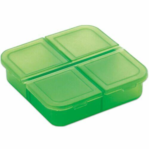Kit 5x Porta Comprimidos com 4 Divisórias TopGet Verde