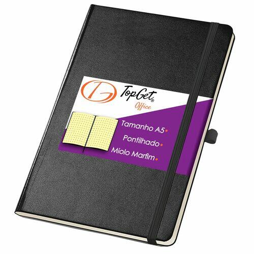 Kit 3x Caderneta Classic 13,7x21cm 80 Fls Pontilhadas Preto