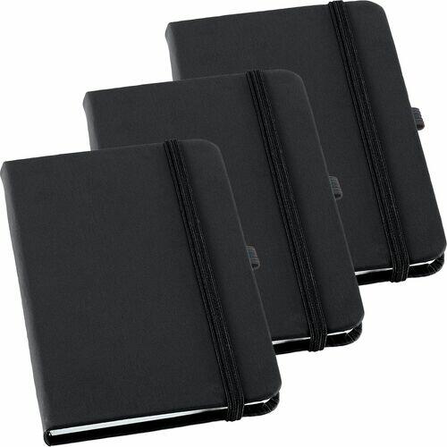 Kit 3x Caderneta de Anotações 9x14cm 80 Fls Sem Pauta Preto