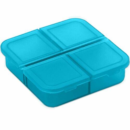 Kit 3x Porta Comprimidos com 4 Divisórias TopGet Azul Claro