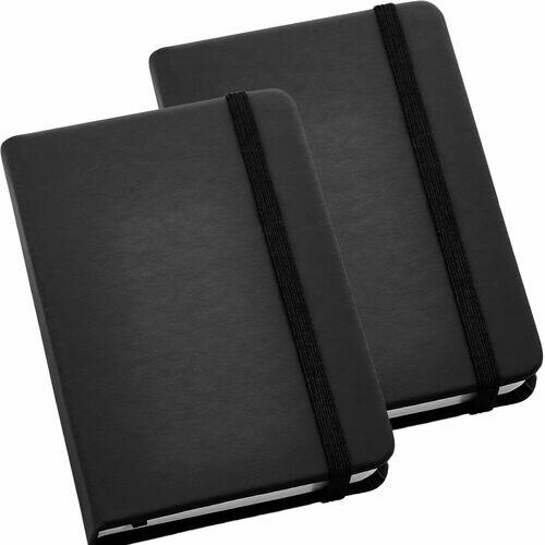 Kit 2x Caderneta de Anotações 9x14cm 80 Fls Sem Pauta Preto