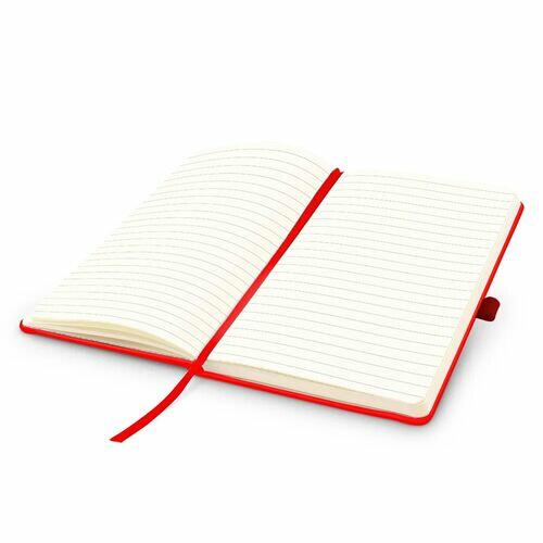 Kit 5x Caderneta de Anotações 9x14cm 80 Fls Pautadas Vermelho