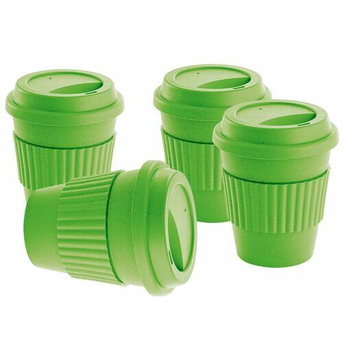 Kit 4x Copo Fibra de Bambu Nature Eco TopGet Verde