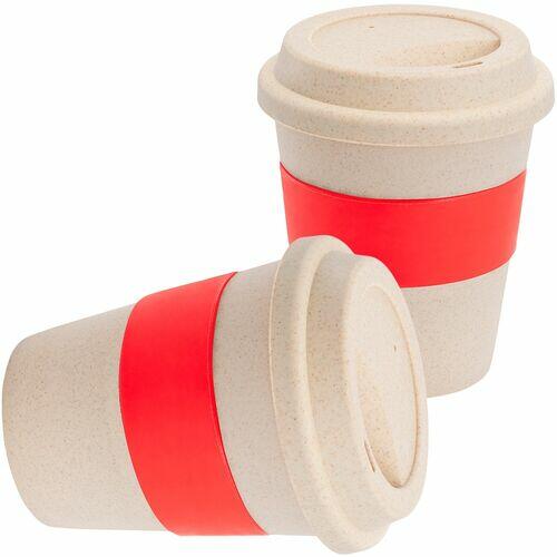 Kit 2x Copo Fibra de Bambu Fibre TopGet Vermelho