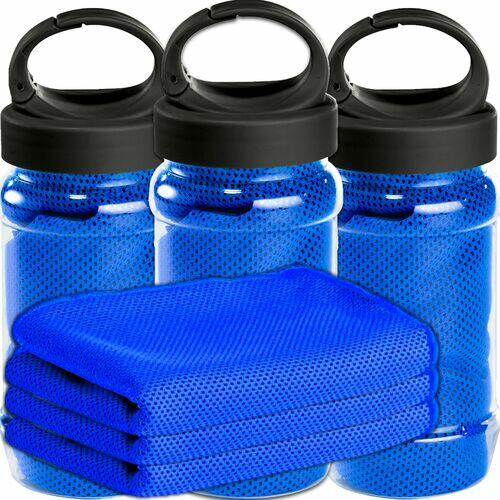 Kit 3x Toalha Esportiva Gelada Refrescante TopGet Azul