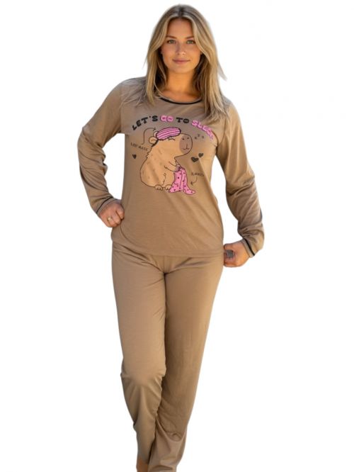 Comprar Pijama Longo Adulto Capivara Fabrica de Pijamas Atacado e Varejo|  Atacadao dos Pijamas