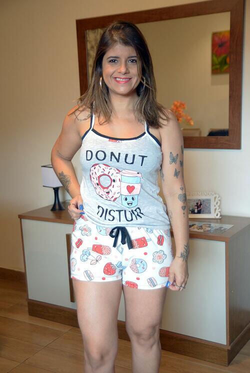 Baby Doll Alcinha Malha Premium Donuts