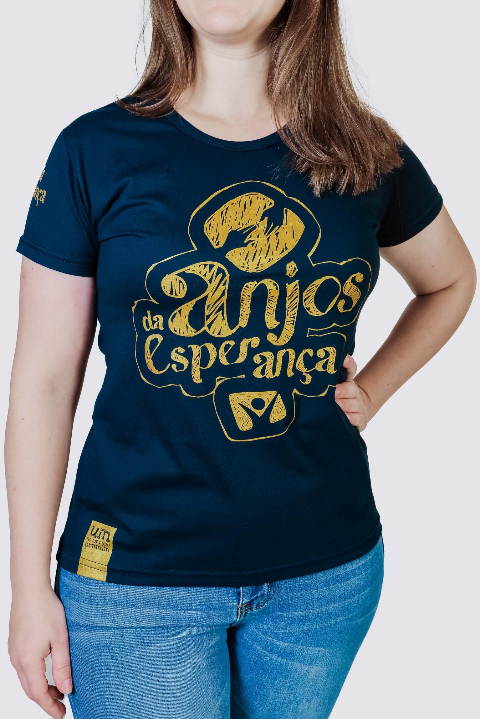 Camiseta dos Anjos da Esperança (Feminino, Azul)
