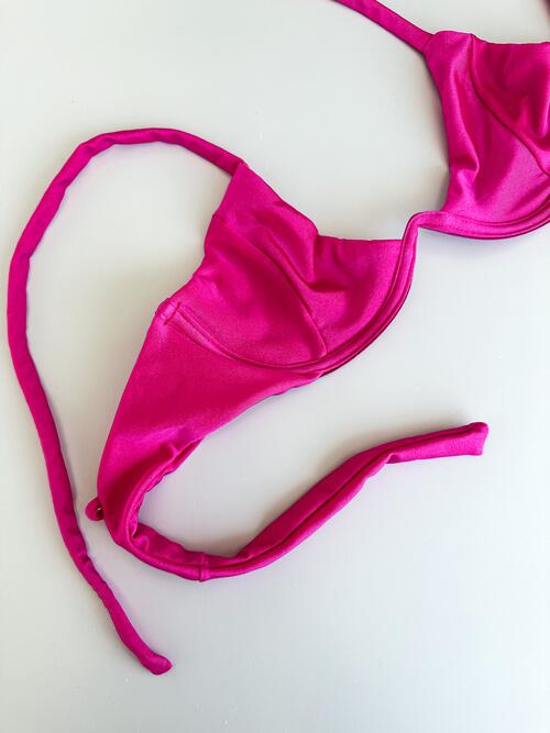 Hot pink bra and underwear set Bra is size 36B and - Depop