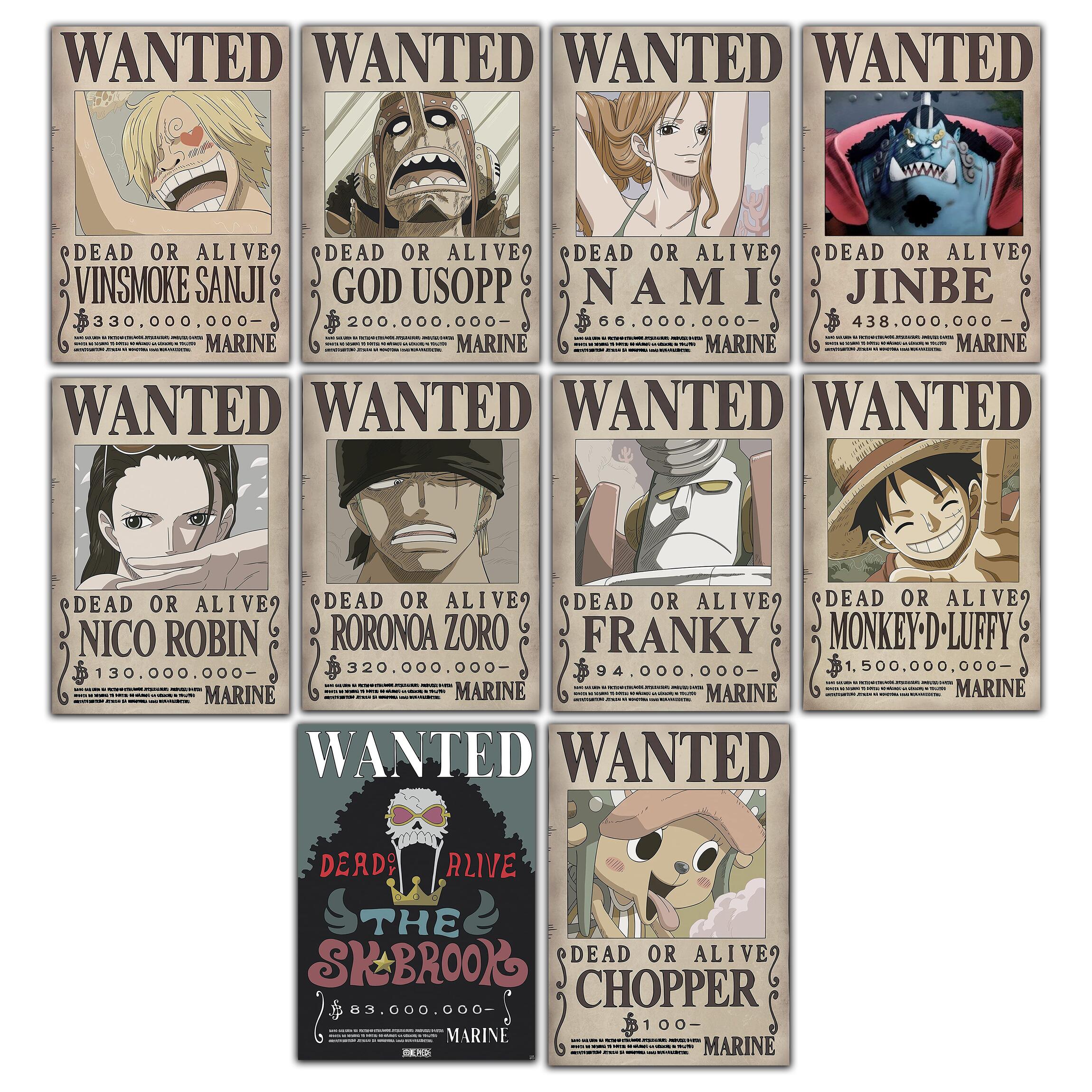 Comprar KIT 12 QUADROS WANTED ONE PIECE - a partir de R$63,00