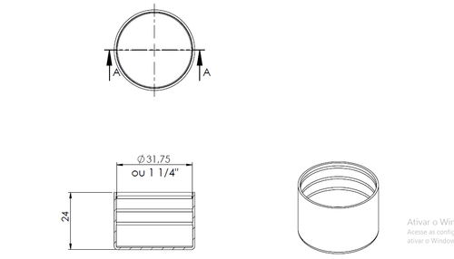 Ponteira Plástica Externa Para Tubo 1 1/4