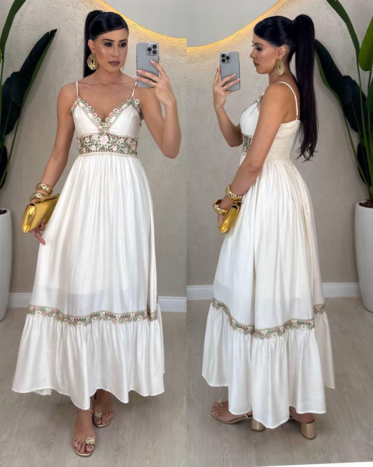 Comprar VESTIDO LONGO FLOWERS - Moda Bijoux