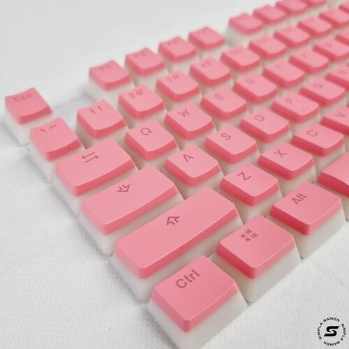 Keycaps Pudding Rosa Teclado 100 ANSI + ISO Pudim