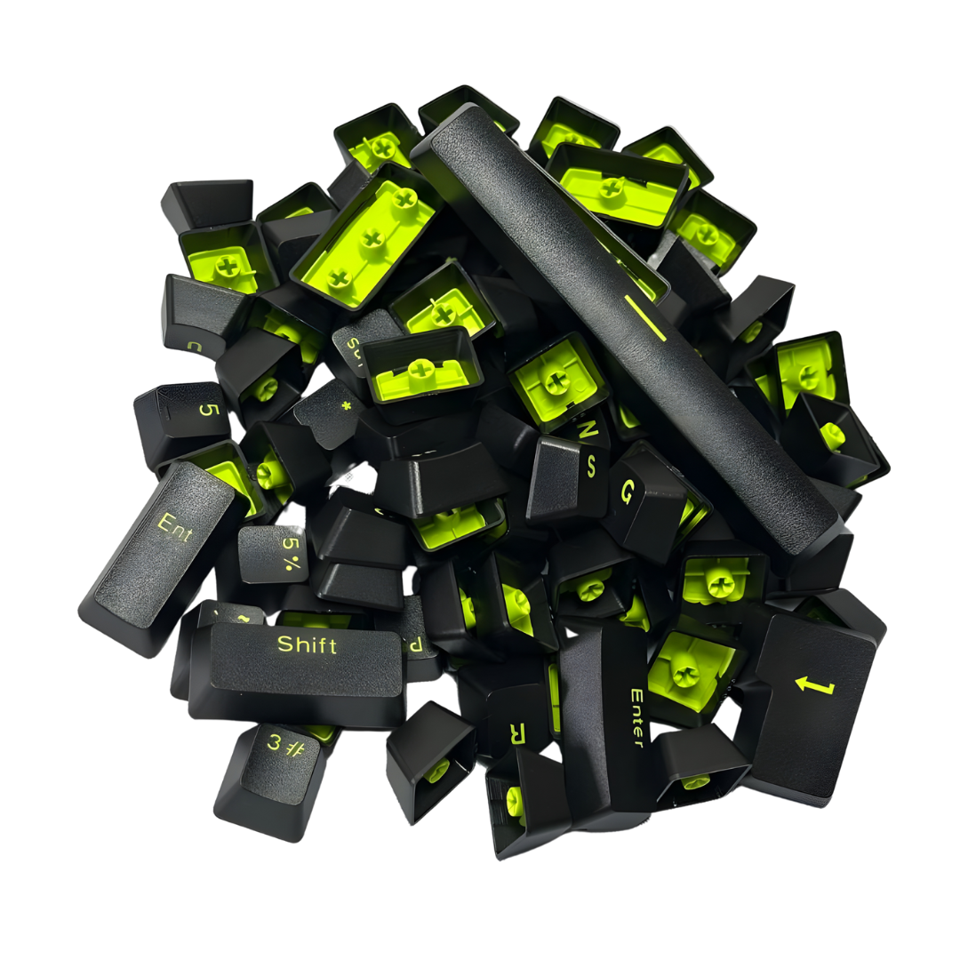 Comprar Kit Keycaps PBT Double Shot - Preto com Verde - a partir de R ...