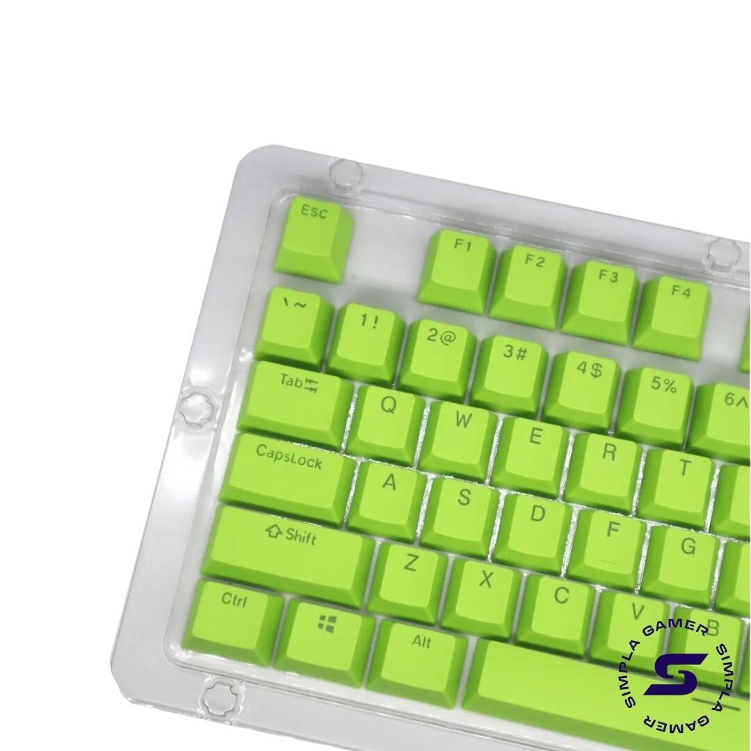 Keycaps Verde ABS 104 peças Double Shot