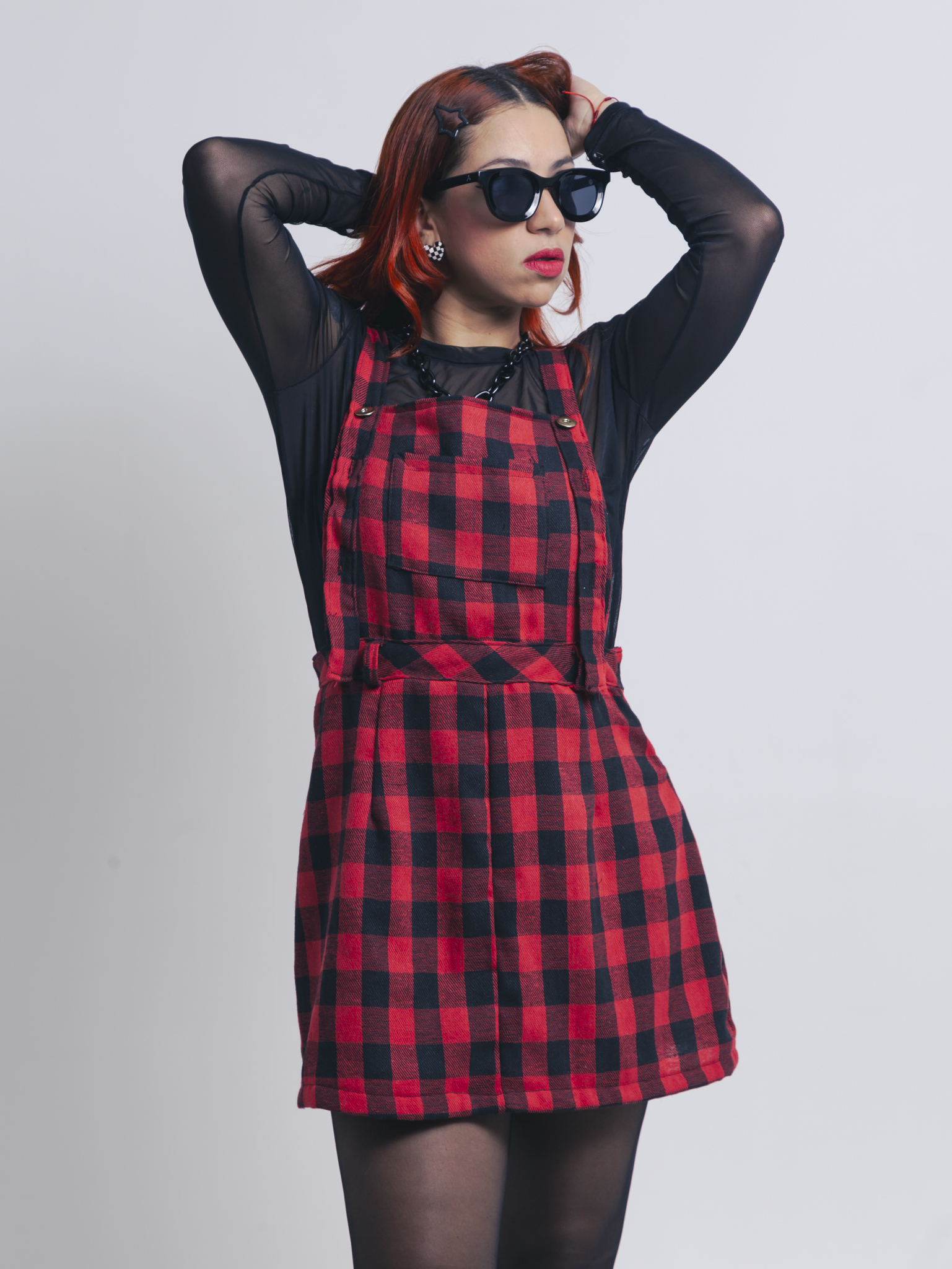 Comprar Vestido Jardineira Xadrez Amy Cabide do Rock