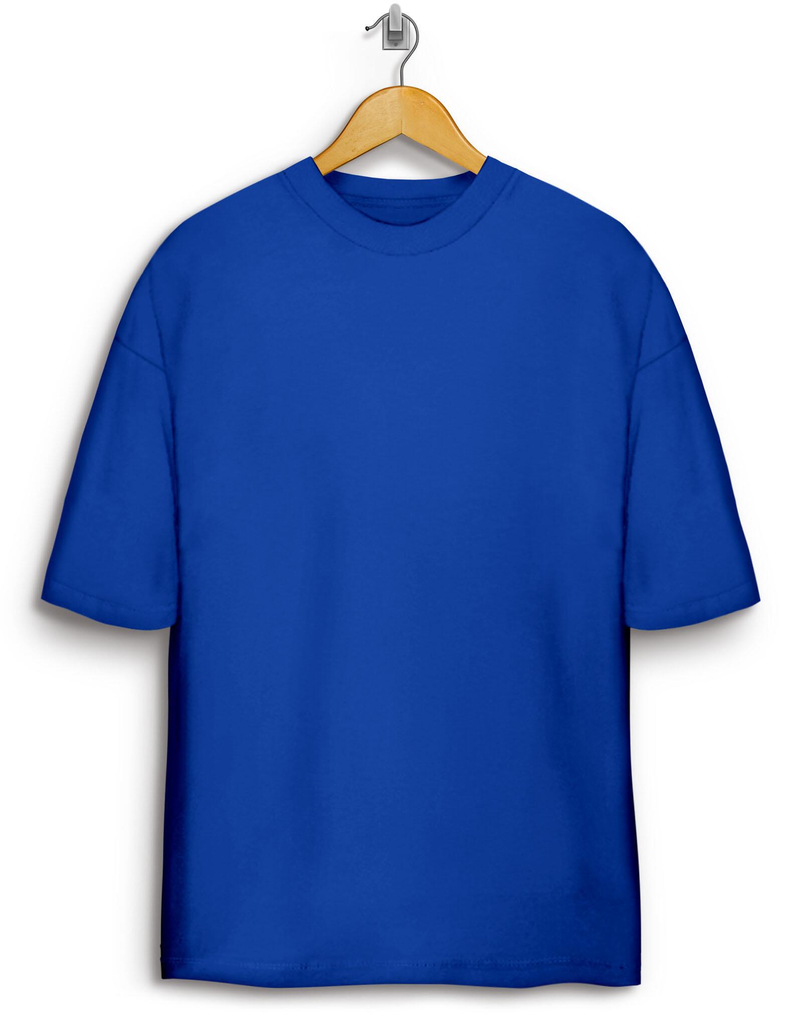 Camiseta Oversized Freakstein Básica 100% Algodão Azul Royal - a