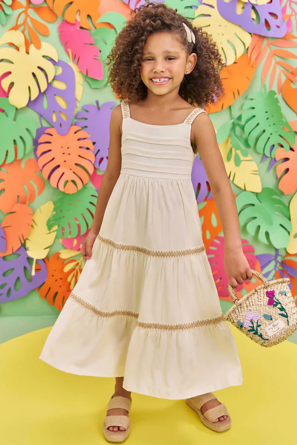 Comprar INFANTI VESTIDO MIDI EM VISCOSE SLUB