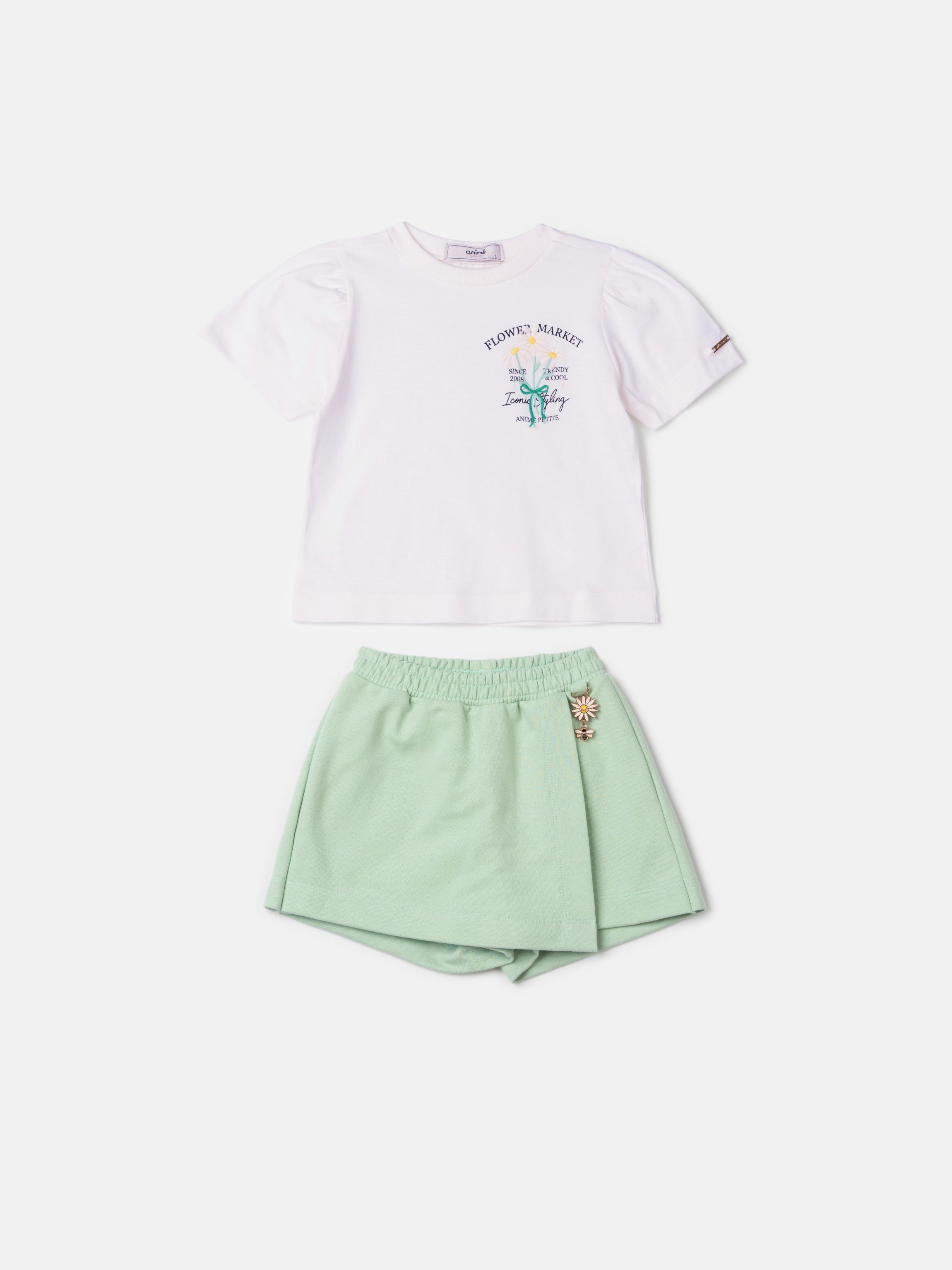 ANIMÊ CONJUNTO FLOWER MARKET OFF/VERDE