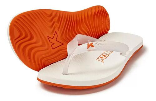 Chinelo Kenner New Summer DGX-02 Branco Laranja