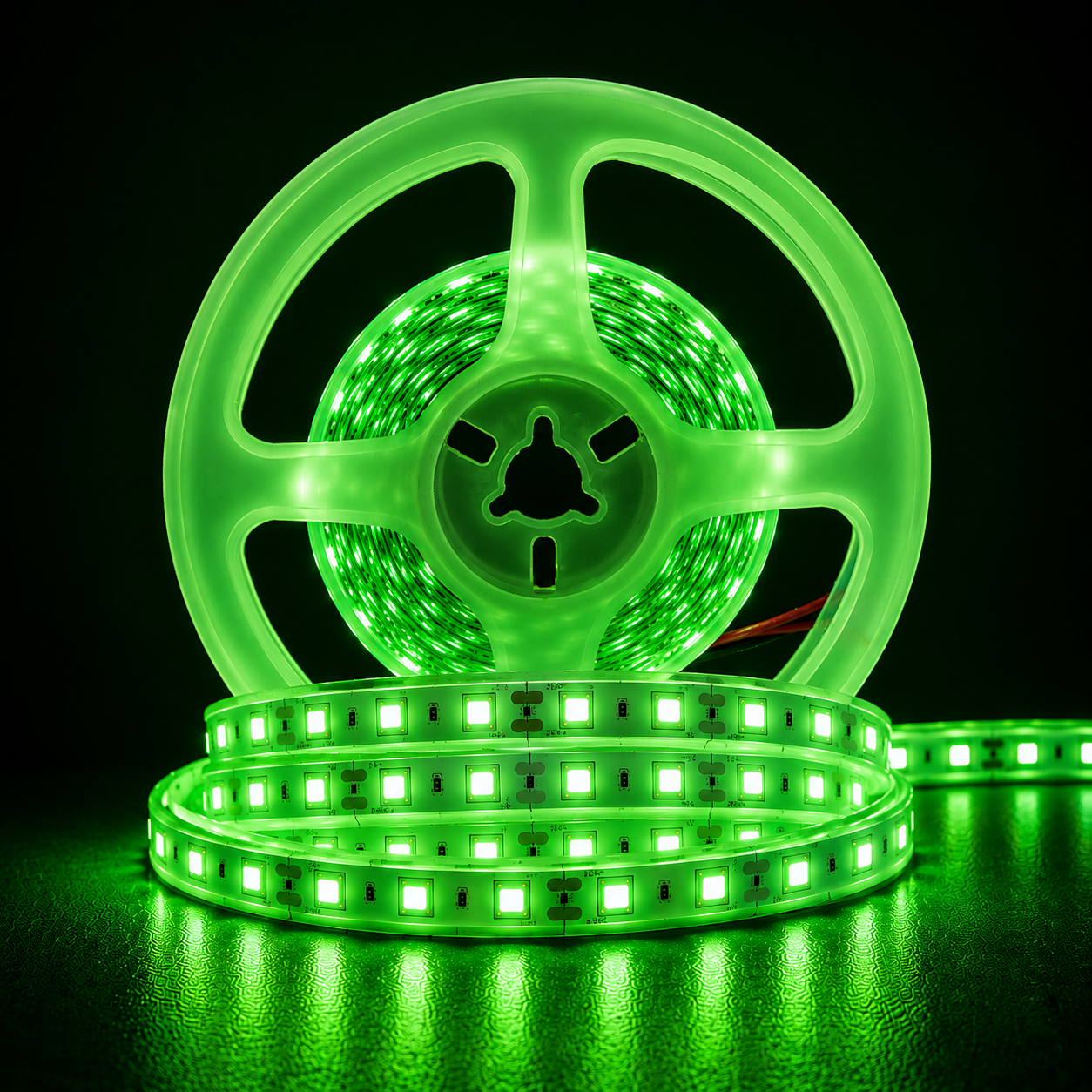 FITA LED 12v - IP65 - (COM SILICONE) - 5050 VERDE - ROLO COM 5 METROS ...