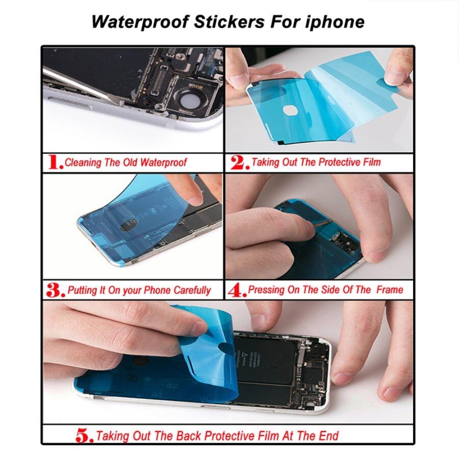 5 pezzi adesivo impermeabile per iPhone 14 13 12 11 15 XS Pro