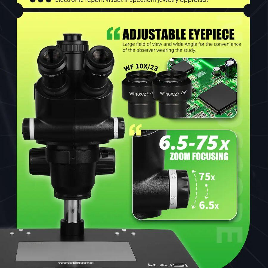Comprar Microscopio Trinocular KAISI 6575x Zoom 6.5x a 75x - a