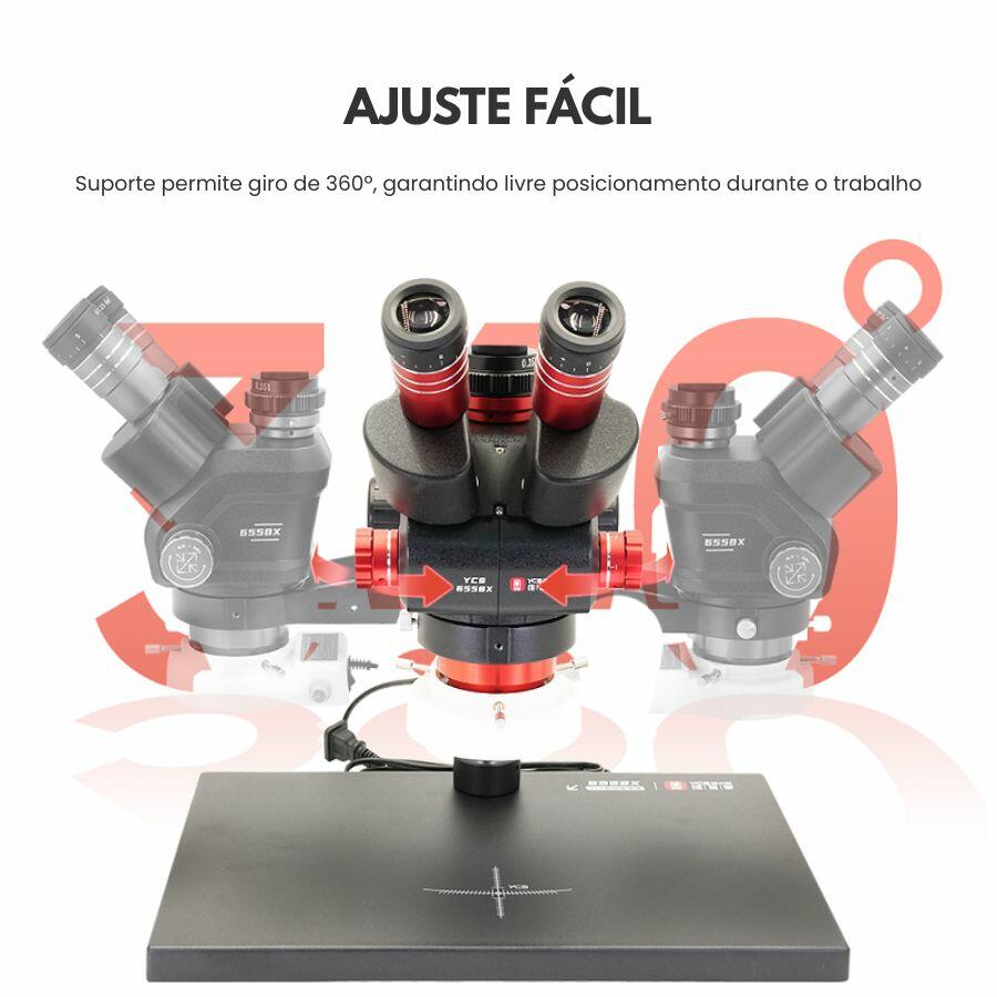 Comprar Microscopio Trinocular YCS 6558X Zoom 6.5x a 58x Base