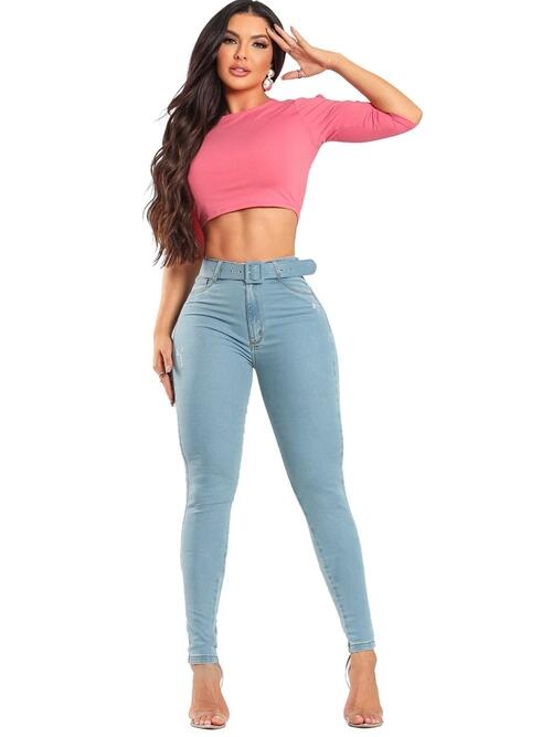 Comprar Calça Jeans Feminina Super Stretch Com Muito Elastano Cinto  Encapado - Loyal Denim